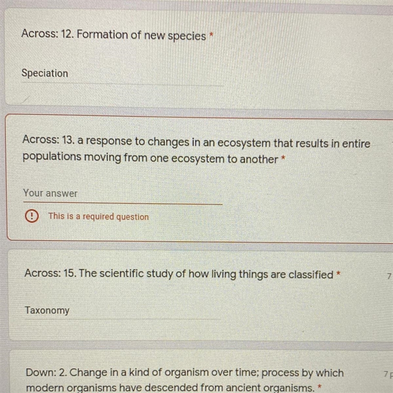 A response to changes in an ecosystem that results in entire populations moving from-example-1