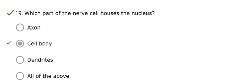 Which part of the nerve cell houses the nucleus?-example-1