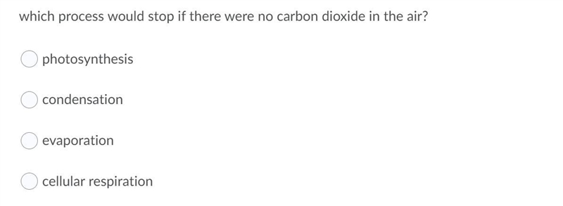 Which process would stop if there were no carbon dioxide in the air?-example-1