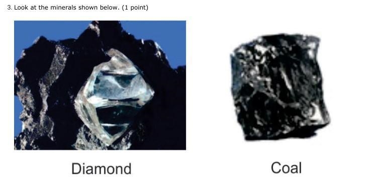 I have a science question....30 points! Look at the minerals shown below. Both diamond-example-1