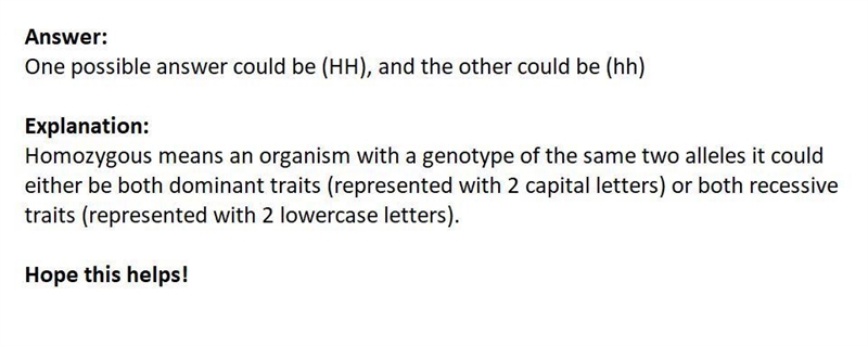 What is the genotype of a pea plant that's h0m0zygous for height?-example-1