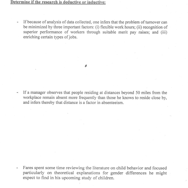 Determine if the research is deductive or inductive: - If because of analysis of data-example-1