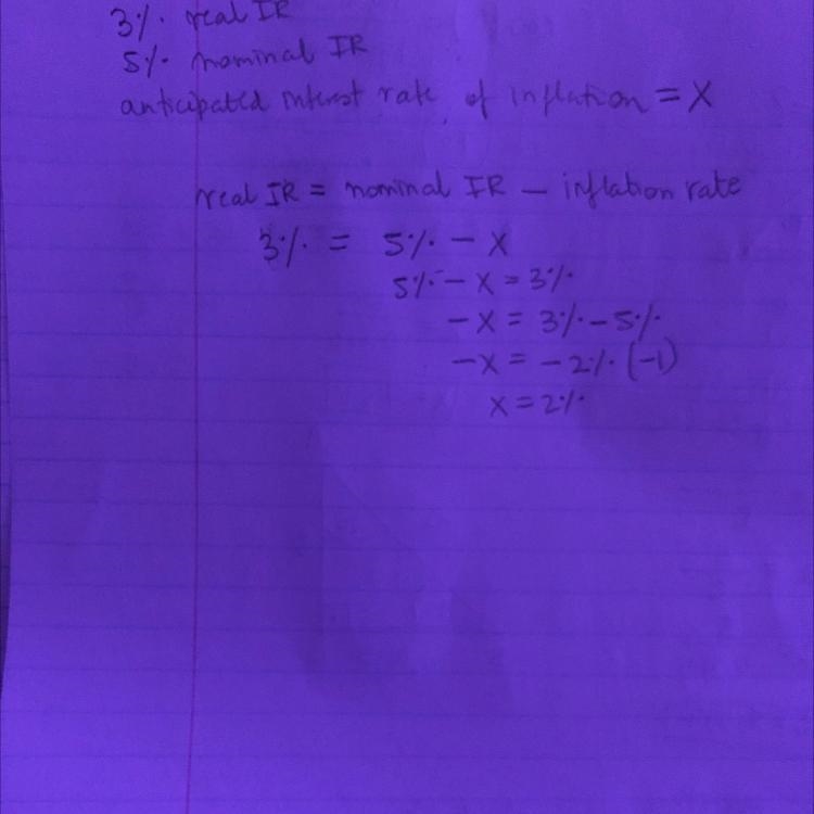 4. The real interest rate is 3 percent, and the nominal interest rate is 5 percent-example-1