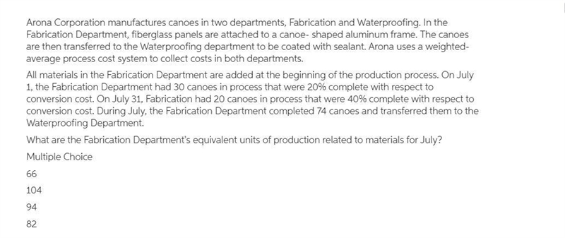 What are the Fabrication Department's equivalent units of production related to conversion-example-1