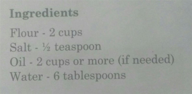 . Make a list of the ingredients for Samosa ​-example-1