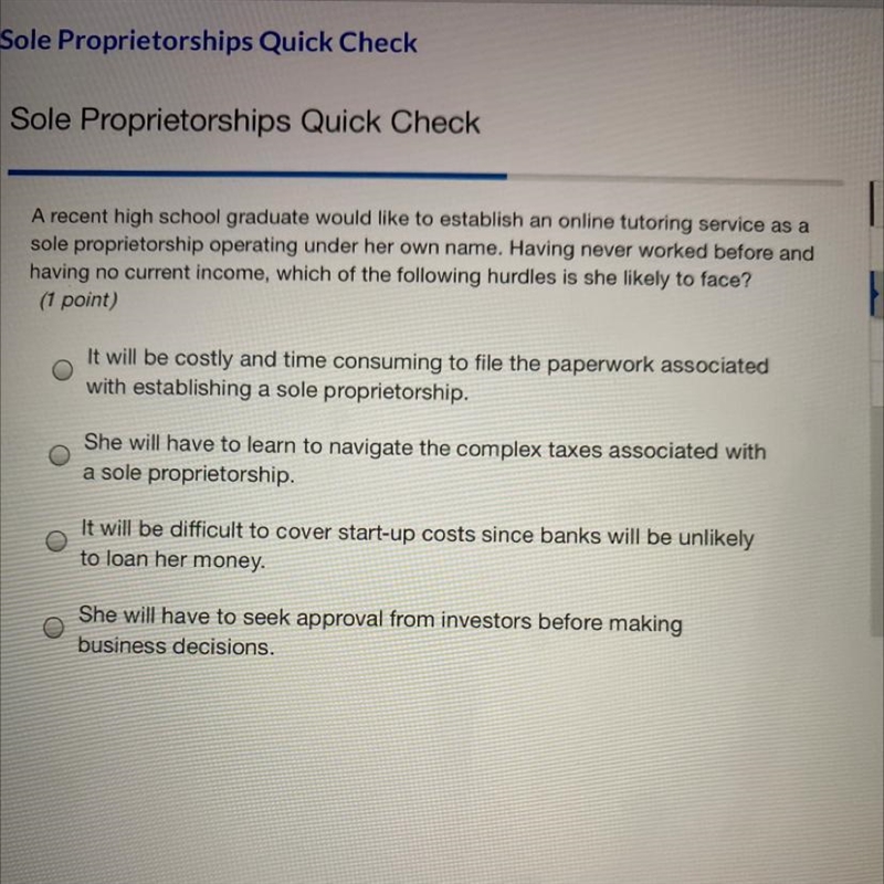 Item Item A recent high school graduate would like to establish an online tutoring-example-1