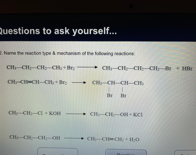 Name the reaction type & mechanism of the following reactions:-example-1