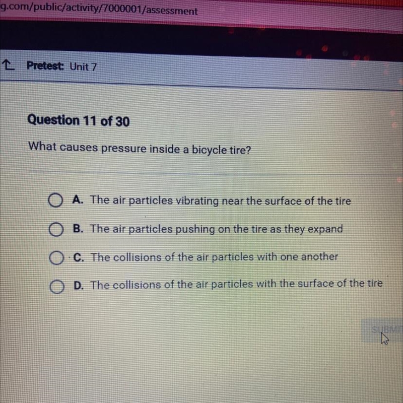 What causes pressure inside a bicycle tire-example-1