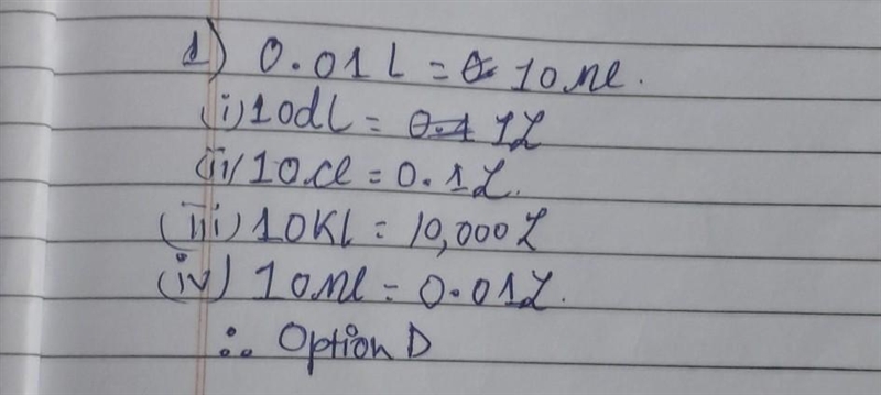 QUESTION 8.1 POINT Which volume is equivalent to 0.01 L? Select the correct answer-example-1