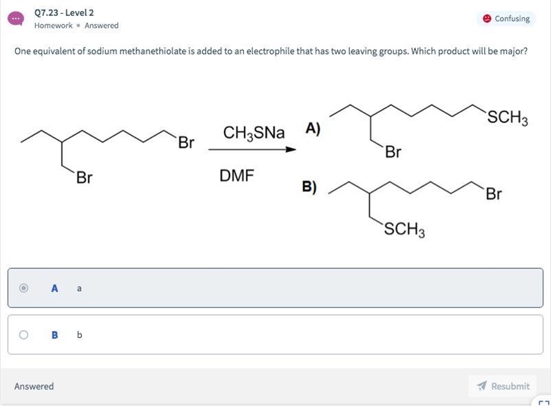 7.23 One equivalent of sodium methanethiolate is added to an electrophile that has-example-1