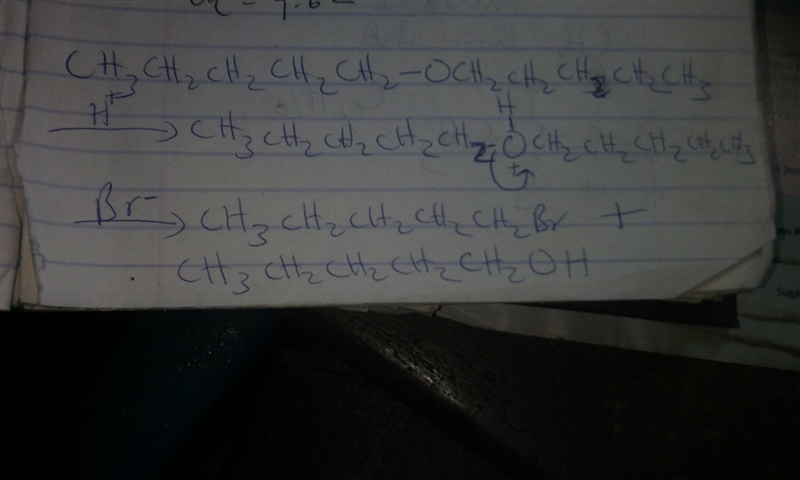 Di- n- pentyl ether can be converted to 1- bromopentane by treatment with HBr through-example-1