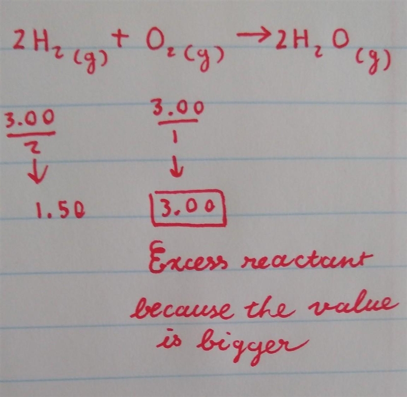 When hydrogen gas reacts with oxygen gas, water vapour is formed according to the-example-1