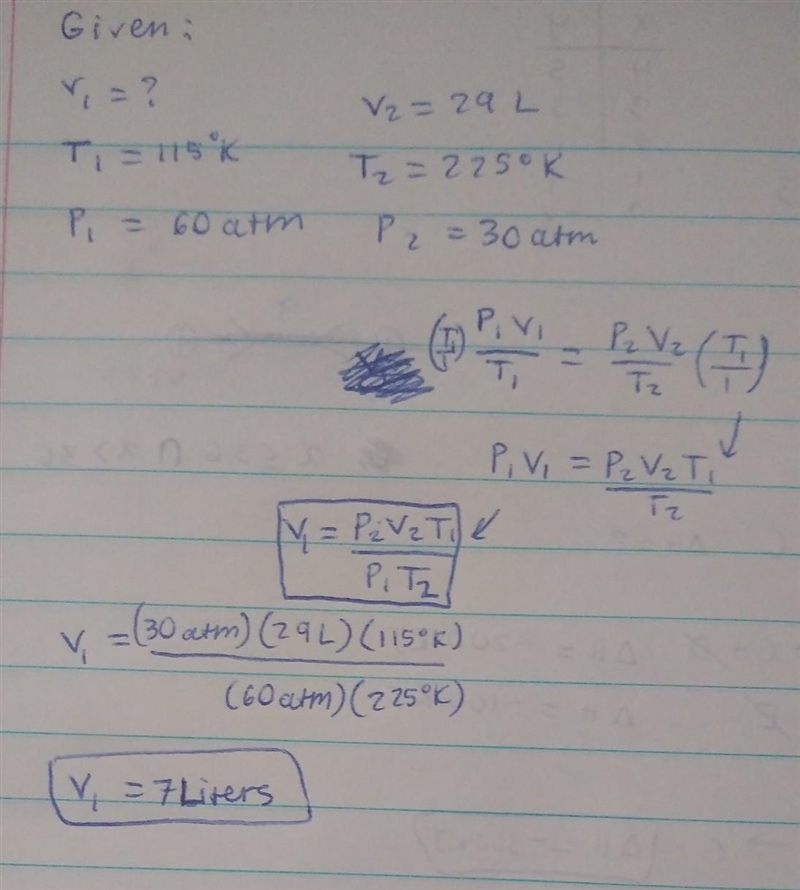 I have an unknown volume of gas held at a temperature of 115 K in a container with-example-1