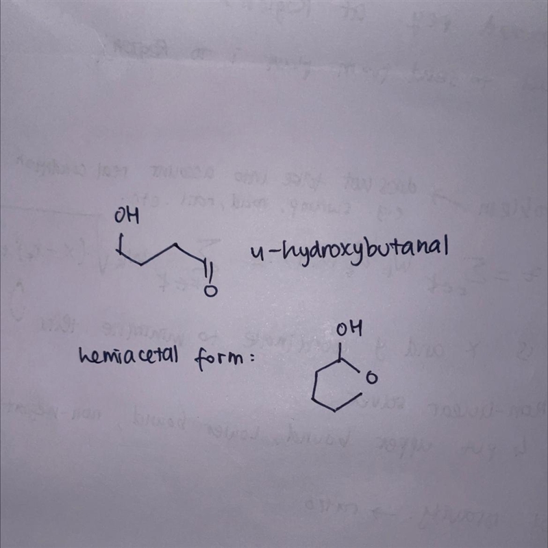 4-hydroxyl and 5- hydroxyl aldehydes exist primarily as a cyclic hemiacetals.draw-example-1