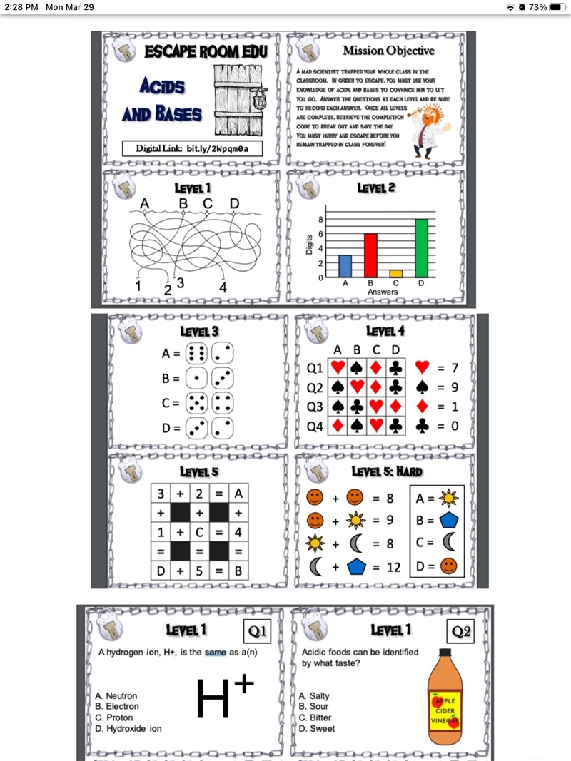 Acids and bases escape room And answers-example-1