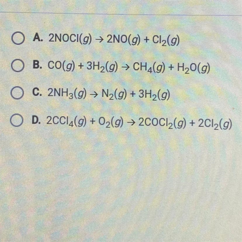 What reaction would cause a decrease in entropy?-example-1