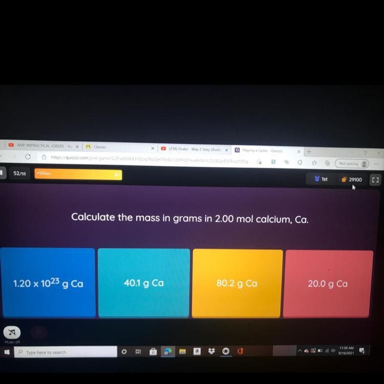 Calculate the mass in grams in 2.00 mol calcium, Ca-example-1