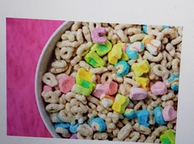 Lucky charms A. Element B. Compound C.Homogeneous Solution D.Heterogeneous​-example-1