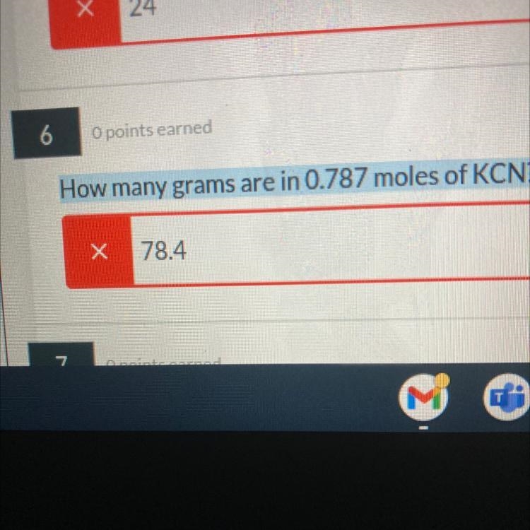 How many grams are in 0.787 moles of kcn-example-1