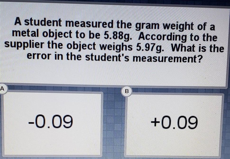 A student measured the gram weight of a metal object to be 5.88g. According to the-example-1