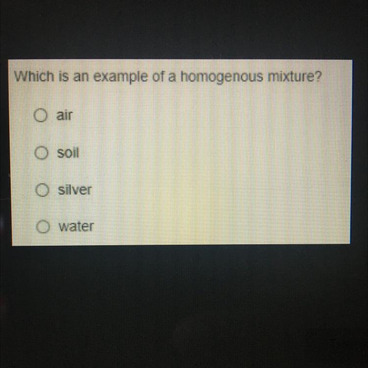 Which is an example of a homogenous mixture?-example-1