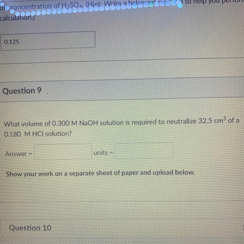 What volume of 0.300 M NaOH solution is required to neutralize 32.5 cm of a 0.180 M-example-1