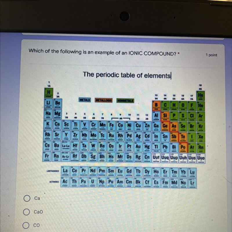 Urgent please help A.Ca B. CaO C.CO-example-1