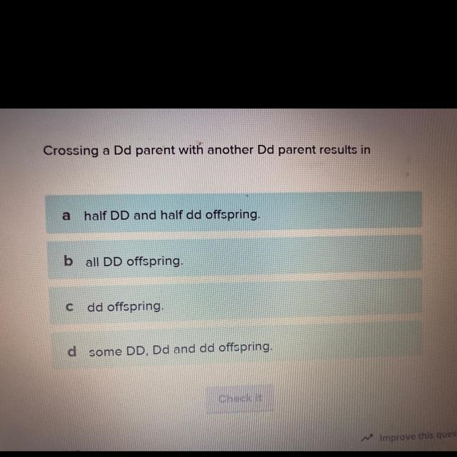 Crossing a Dd parent with another Dd parent results in-example-1