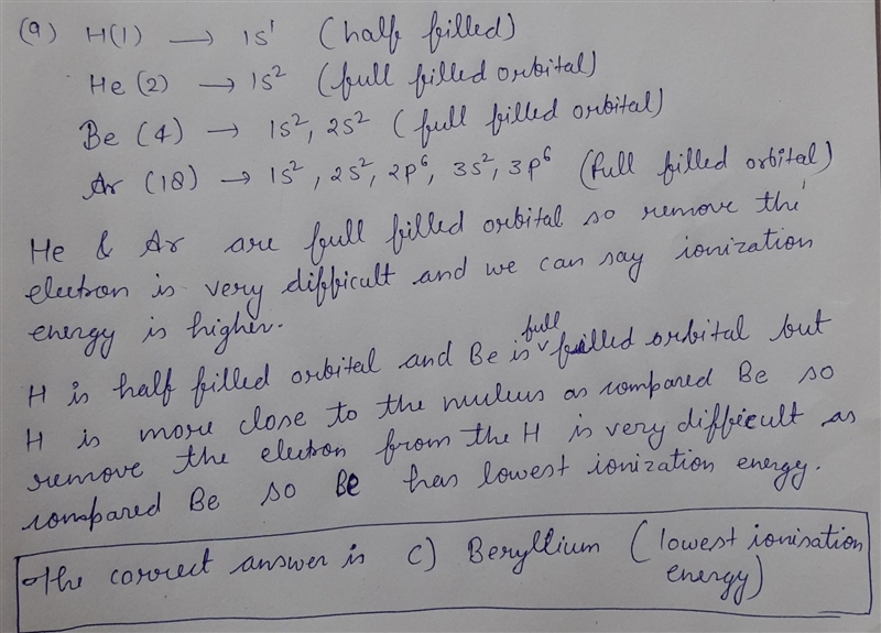 Which of the following elements has the lowest ionization energy? Question options-example-1