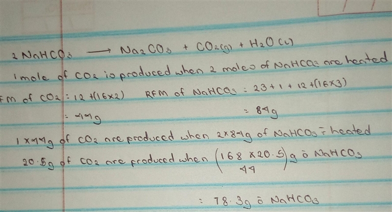 3. When baking soda (sodium bicarbonate or sodium hydrogen carbonate, NaHCO3) is heated-example-1