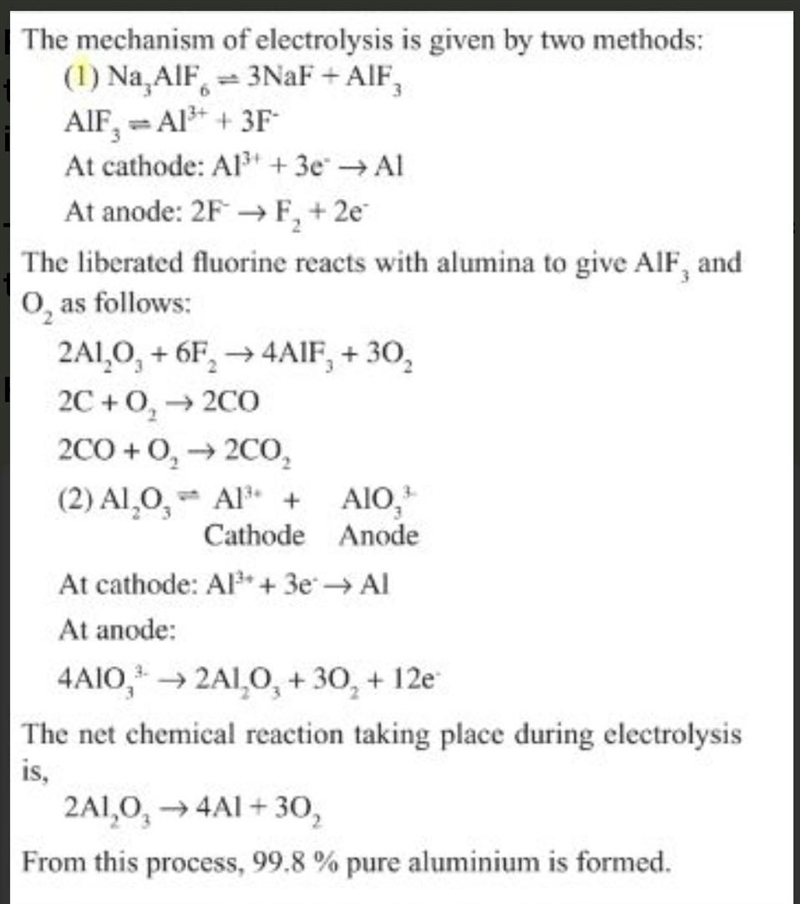 During the electrolysis of cryolite ,aluminium and fluorine are formed in.......molar-example-1