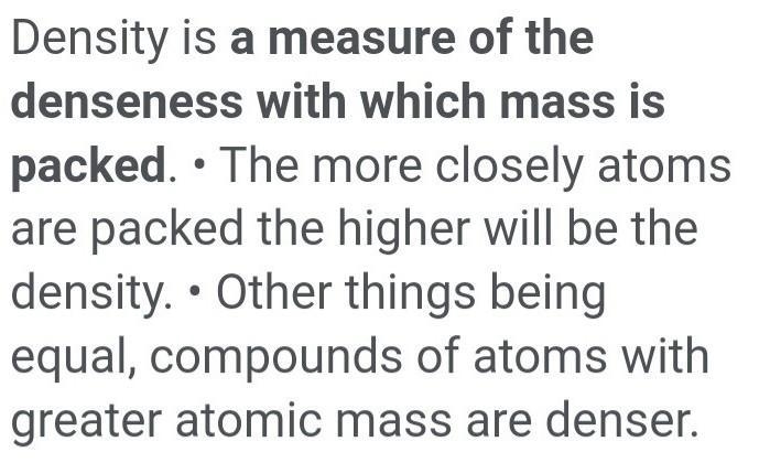 Define and explain the concept of density as a property of matter-example-1