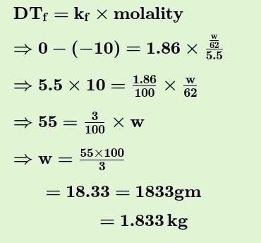 in order to decrease the freezing point of 500. g of water to 1.00° c how many grams-example-1