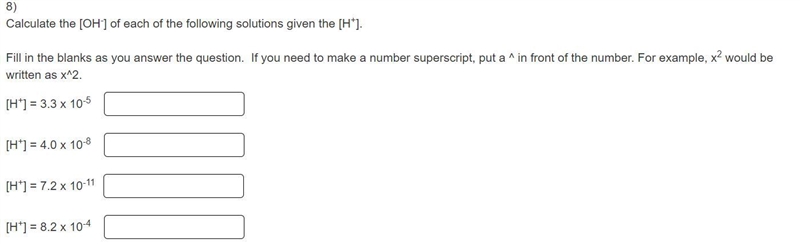 PLEASE HELP WITH CHEM !! Calculate the [OH-] of each of the following solutions given-example-1