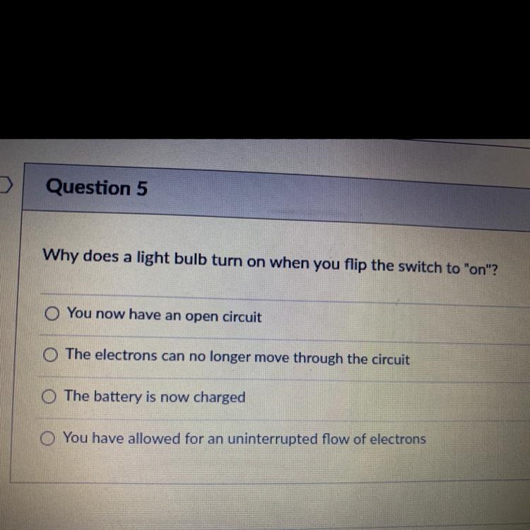 Why does a light bulb turn in When you flip the switch to on?-example-1