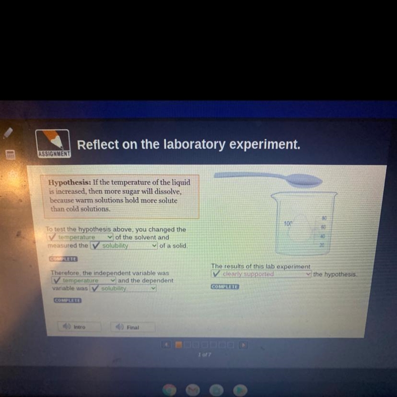 The results of this lab experiment the hypothesis.are answers correct-example-1