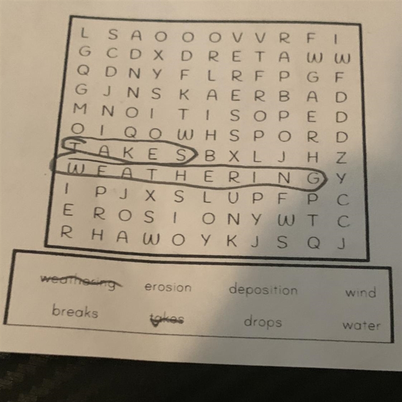 Weathering and erosion cross word puzzle (small)-example-1