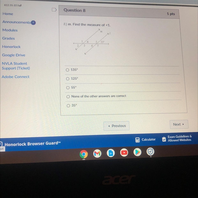 5 || m. Find the measure of <1. al 4 5/55 7 3 6 6-example-1