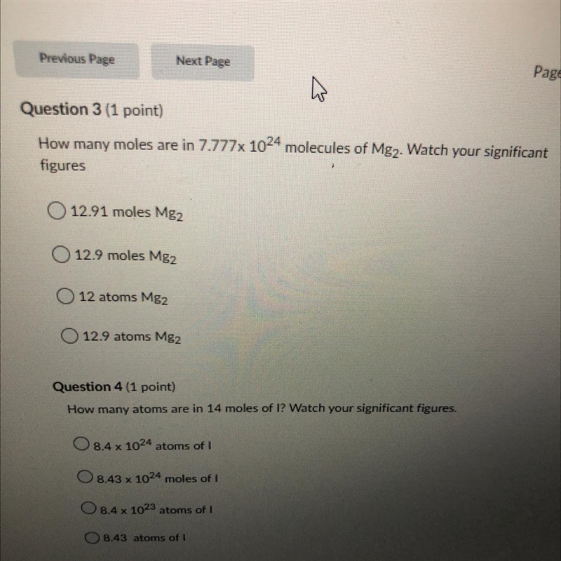 How many moles are in 7.777x 10^24 molecules of Mg2. Watch your significant figures-example-1