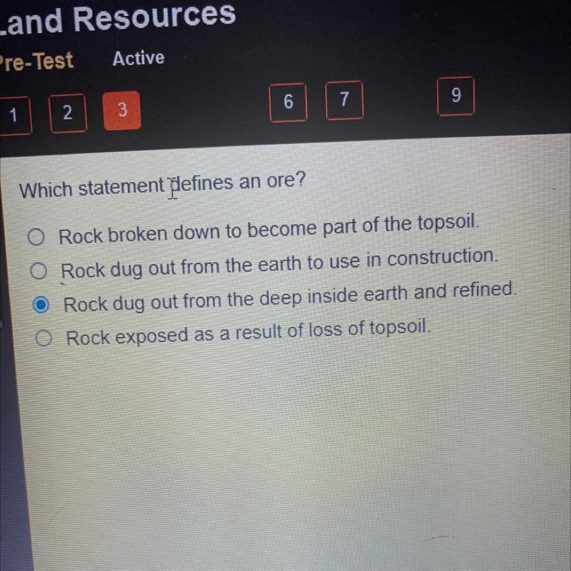 Which statement defines an ore?-example-1