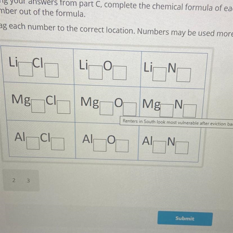 Using your answers from part C, complete the chemical formula of each compound. If-example-1