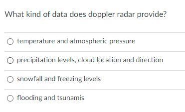 What kind of data does doppler radar provide?-example-1