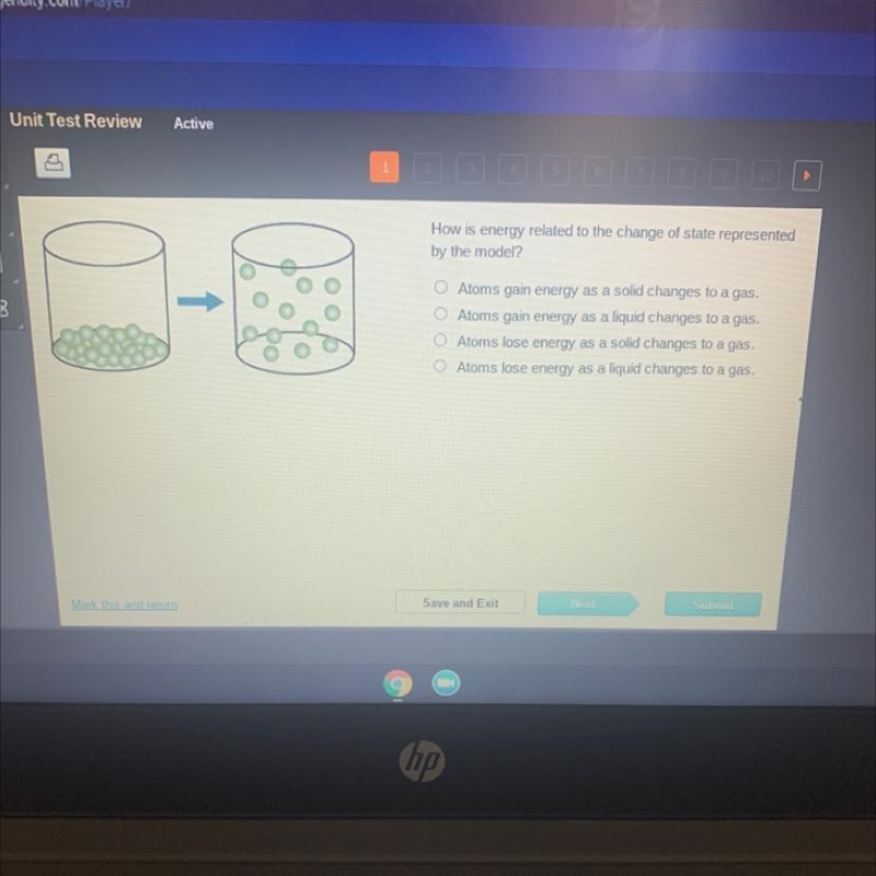 How IS energy related to the change of state represented by the model? Atoms gain-example-1