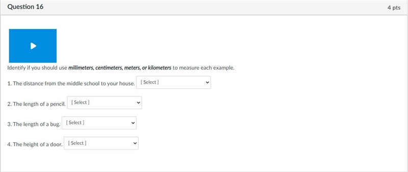 Identify if you should use millimeters, centimeters, meters, or kilometers to measure-example-1