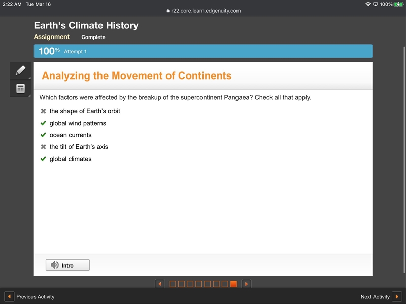 Which factors were affected by the breakup of the supercontinent Pangaea? Check all-example-1