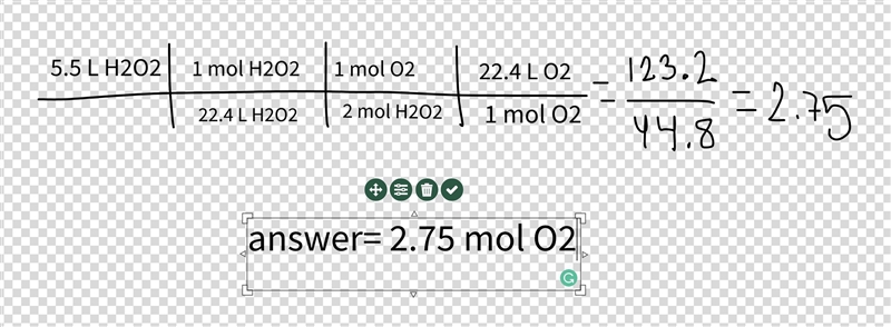 If you start with 5.5 liters of hydrogen peroxide (H2O2), how many molecules of oxygen-example-1