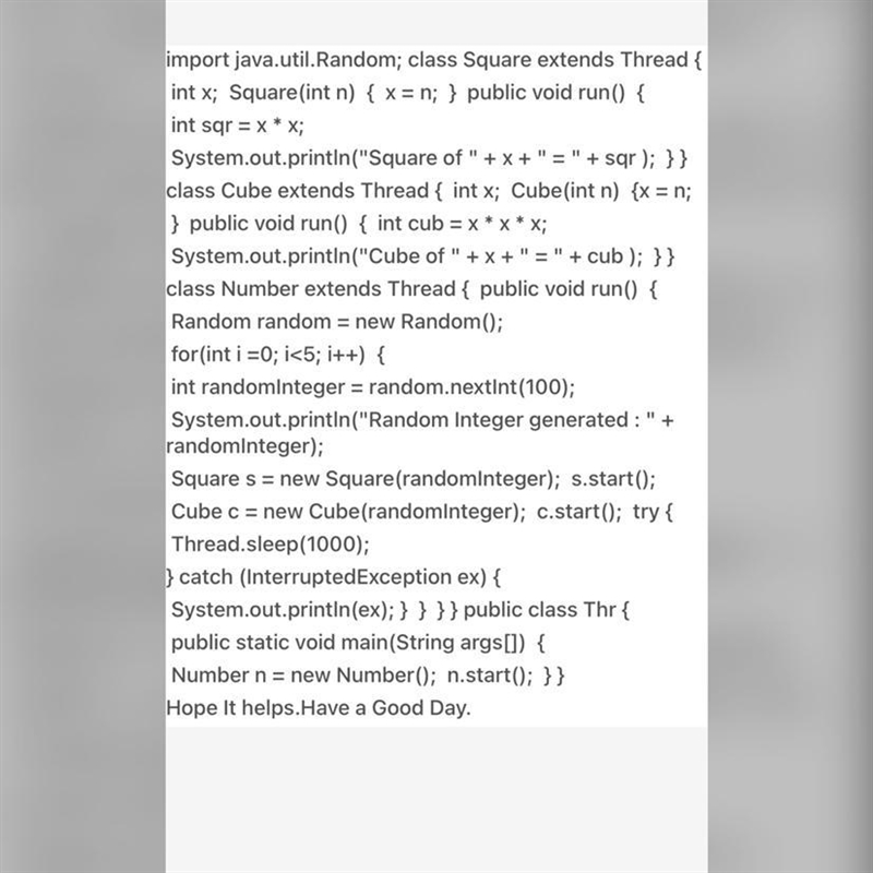 Write a Java program that implements a multithreaded program has three threads. First-example-1