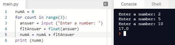 Basic python coding, What is the output of this program? Assume the user enters 2, 5, and-example-1