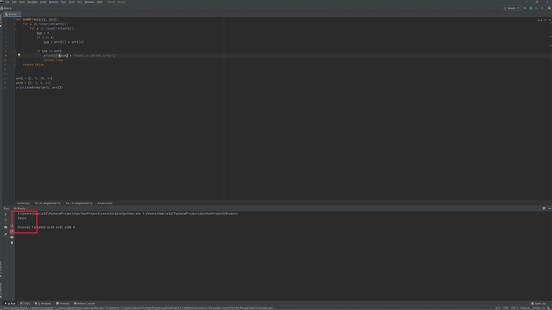 write a function that takes two integer arrays as input return true if any two of-example-1