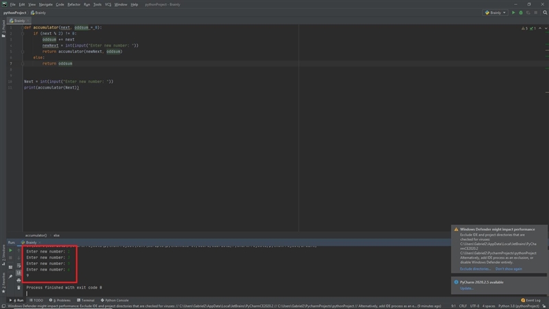 Create a recursive procedure named (accumulator oddsum next). The procedure will return-example-1